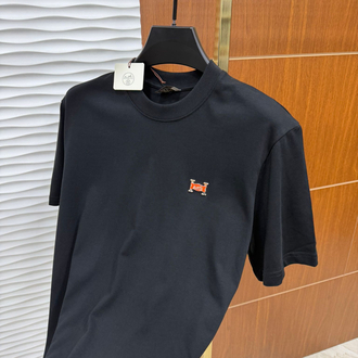 Hermes Metal Logo İthal Siyah Tişört