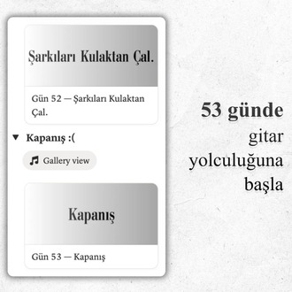 Gitar Yol Haritası - 53 günde gitar yolculuğuna başla