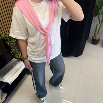 Bağlama Detaylı Tshirt Pembe