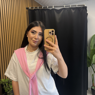 Bağlama Detaylı Tshirt Pembe