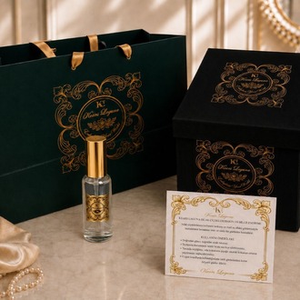 ELEGANCE KOKULU PEMBE-EKRU ORTANCA ISLAK ÇİÇEK GOLD KABARTMALI METAL ETİKET (BOY