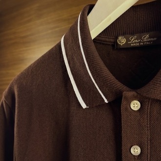 Loro Piana ™ Premium Polo Yaka Kahverengi (İthal Parça)
