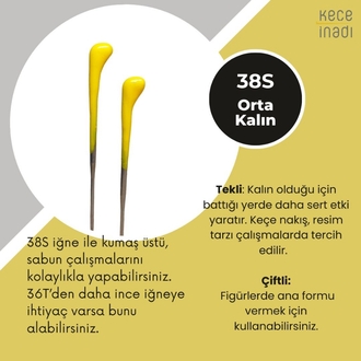 38S Keçe İğnesi - Orta Kalınlık (1 adet)