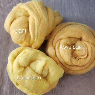 Uzun Lifli Keçe Yünü - Koyu Sarı