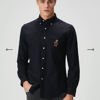 POLO RALPH LAUREN BEAR İŞLEMELİ OXFORD KUMAŞ GÖMLEK
