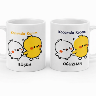 Kişiye Özel Karımda Karım – Kocamda Kocam Çift Kupa Bardak Seti