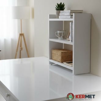 KermetHome Masa Üstü Kitaplık Rafı Ve Çok Amaçlı Mini Raflı Masa Üstü Dolap