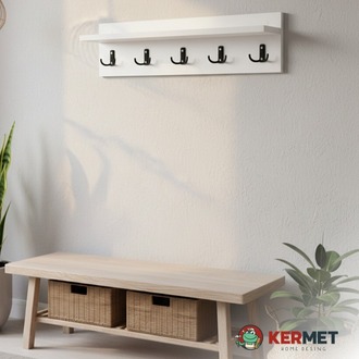 KermetHome Askılık Portmanto Hol Koridor Askılık Siyah Metal Askı