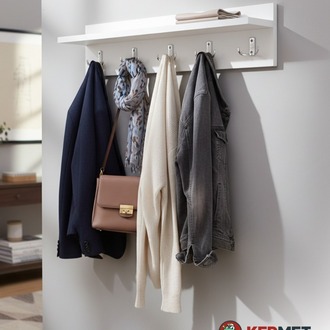 KermetHome Askılık Portmanto Hol Koridor Askılık Metal Askı 70 cm GRİ KANCALI