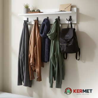 KermetHome Askılık Portmanto Hol Koridor Askılık Siyah Metal Askı