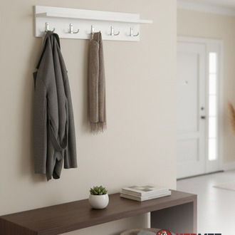 KermetHome Askılık Portmanto Hol Koridor Askılık Metal Askı 70 cm GRİ KANCALI