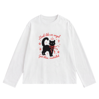 angel cat - long sleeve t-shirt