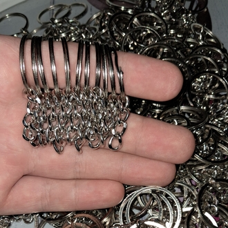 30mm Elips zincirli Ezme nikel anahtarlık