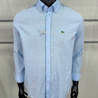 LACOSTE KETEN GÖMLEK TİMSAH NAKIŞ İŞLEMELİ RAHAT KALIP