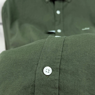 LACOSTE KETEN GÖMLEK TİMSAH NAKIŞ İŞLEMELİ RAHAT KALIP