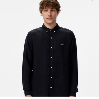 LACOSTE KETEN GÖMLEK TİMSAH NAKIŞ İŞLEMELİ RAHAT KALIP
