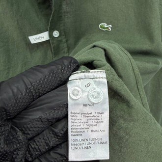 LACOSTE KETEN GÖMLEK TİMSAH NAKIŞ İŞLEMELİ RAHAT KALIP