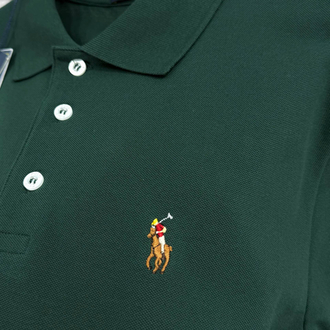 POLO RALPH LAUREN MİDİLLİ İMZA NAKIŞ PİKE PAMUK KUMAŞ YANLAR YIRTMAÇLI ORJ SERİES
