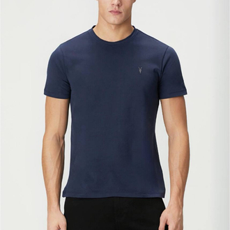 ALLSAINT NAKIŞ LOGOLU TSHIRT PAMUK PIMA  KUMAŞ REGULAR FIT