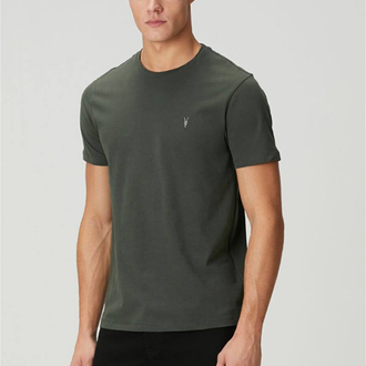 ALLSAINT NAKIŞ LOGOLU TSHIRT PAMUK PIMA  KUMAŞ REGULAR FIT