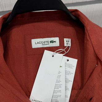 LACOSTE KETEN GÖMLEK TİMSAH NAKIŞ İŞLEMELİ RAHAT KALIP