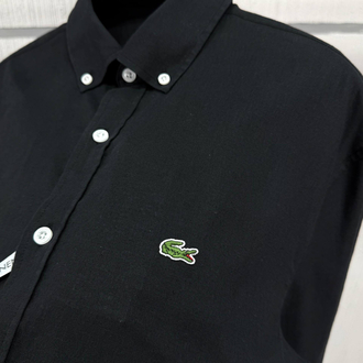 LACOSTE KETEN GÖMLEK TİMSAH NAKIŞ İŞLEMELİ RAHAT KALIP