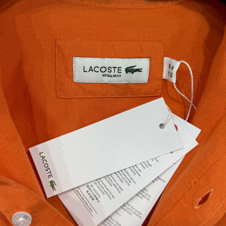 LACOSTE KETEN GÖMLEK TİMSAH NAKIŞ İŞLEMELİ RAHAT KALIP