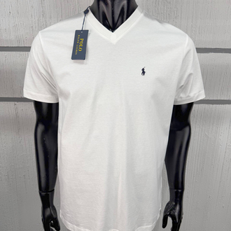 POLO RALPH LAUREN V YAKA PAMUK KUMAŞ TSHIRT İMZA MİDİLLİ NAKIŞ ORJ SERİES