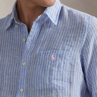PL RALPH LAUREN CEPLİ GÖMLEK ÇİZGİ YAPI DESENLİ