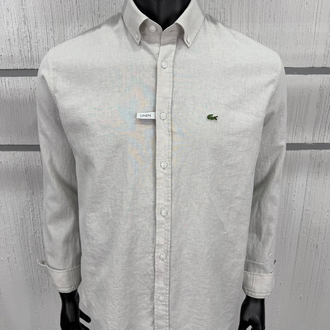 LACOSTE KETEN GÖMLEK TİMSAH NAKIŞ İŞLEMELİ RAHAT KALIP