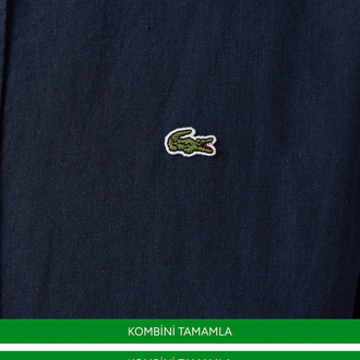 LACOSTE KETEN GÖMLEK TİMSAH NAKIŞ İŞLEMELİ RAHAT KALIP