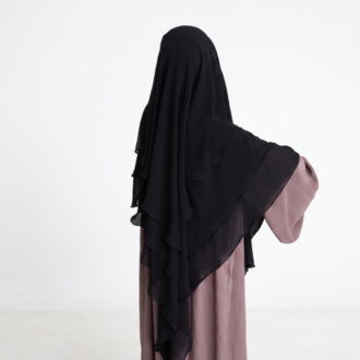 KHİMAR UZUN SUFLE (SİYAH)