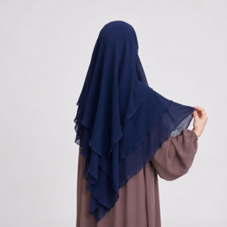 KHİMAR KISA SUFLE (LACİVERT)