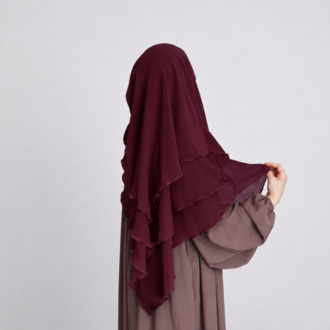 KHİMAR KISA SUFLE (BORDO)