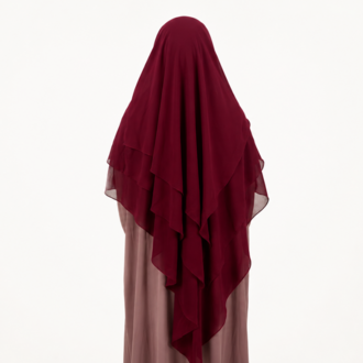 KHİMAR UZUN SUFLE (BORDO)