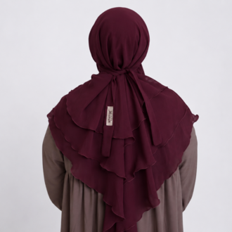 KHİMAR KISA SUFLE (BORDO)