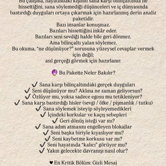BİLİNÇALTI OKUMA (Blokajlar + Gizli Duygular + Şifa Noktaları)