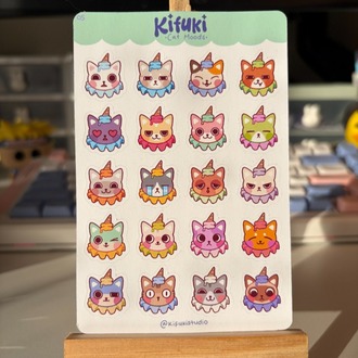cat moods sticker sheet