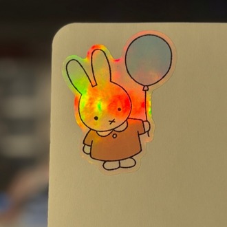 şeffaf hologramlı miffy sticker
