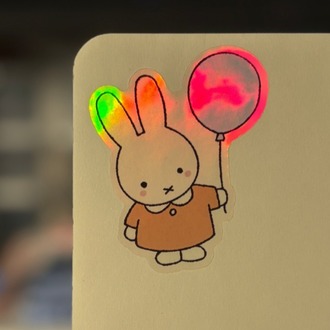 şeffaf hologramlı miffy sticker