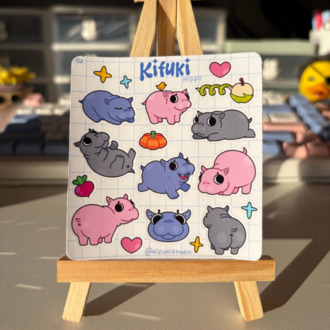 hippo sticker sheet