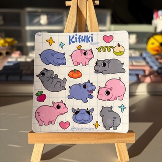 hippo sticker sheet