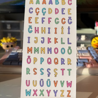 alfabe sticker sheet