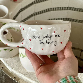 Don’t Judge Me El Yapımı Seramik Kupa