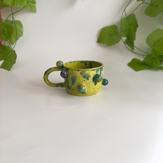 Lime Garden Seramik Set – El Yapımı Kupa, Kase & Tabak
