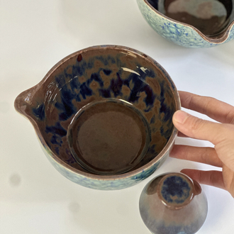 Peacock Matcha Bowl & Whisk Tutucu