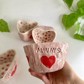 Always You – El Yapımı Kalp Formlu Seramik Kupa