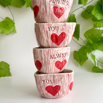 Always You – El Yapımı Kalp Formlu Seramik Kupa