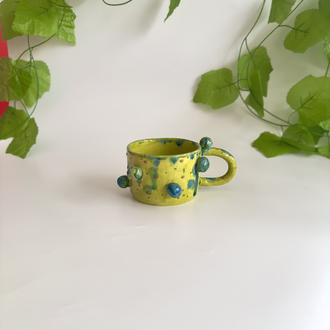Lime Garden Seramik Set – El Yapımı Kupa, Kase & Tabak