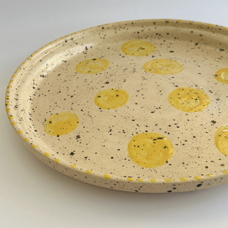 Lemon Dot Sunum Tabağı – El Yapımı Seramik Tabak